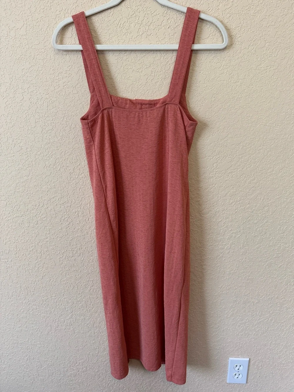 Zara Terracotta Orangey-Pink Midi Bodycon Dress, Size Small - Picture 2 of 8